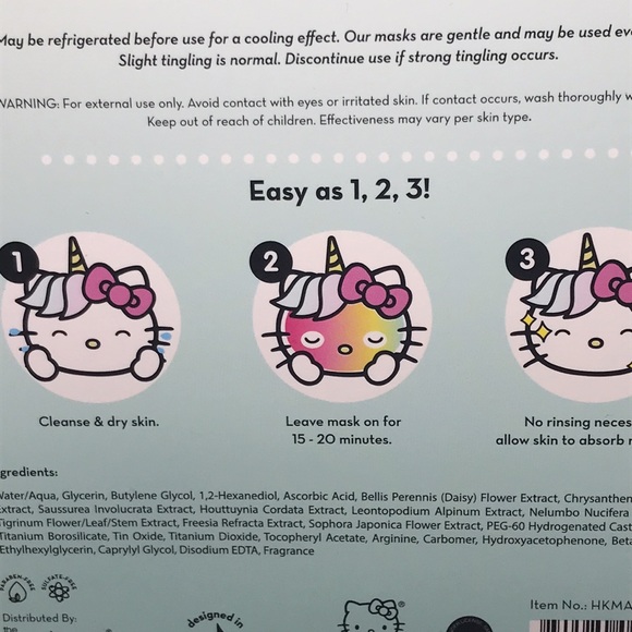 🆕SEALED!BNIB!3 Pack of Crème Shop xHello Kitty Shooting Stars Sheet Masks - Picture 3 of 7